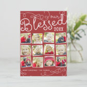 赤賛美でコラージュのクリスマスフォトカード シーズンカード (スタンド正面)