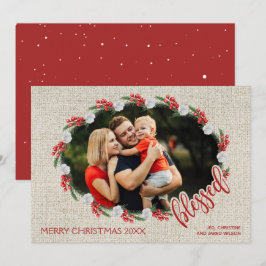 赤賛美果実のクリスマスフォト シーズンカード