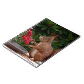 赤赤と白い花の茂みリス ノートブック (左側)