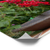 赤赤と白い花の茂みリス ポスター (角)