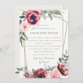 赤赤面バラフローラドライブ式ベビーシャワー招待状 サンキューカード (正面/裏面)