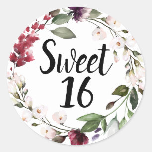赤赤面ピンクフローラSweet sixteen ラウンドシール