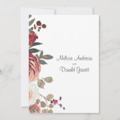 赤赤面フローラバラ婚約パーティ招待状 招待状 (裏面)