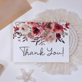 赤赤面フローラバラ エレガント サンキューカード