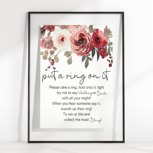 赤赤面フローラバラItゲームにリングや輪を置く ポスター