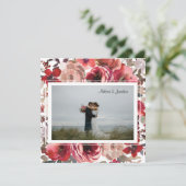 赤赤面フローラ結婚バラたった今結婚しました 案内状 (スタンド正面)