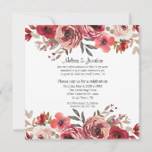 赤赤面フローラ結婚バラたった今結婚しました 案内状 (裏面)