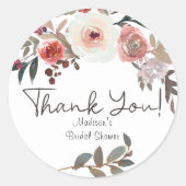 赤赤面フローラ結婚バラ ラウンドシール (正面)