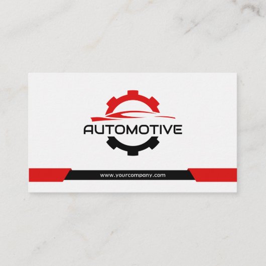 赤車の車修理自動車部品 名刺 (裏面)