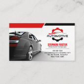 赤車の車修理自動車部品 名刺 (正面)