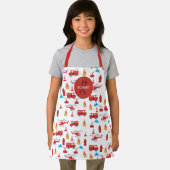赤輸送消防車エンジン旅団モノグラム エプロン (インサイチュ)
