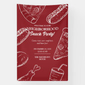 赤近所おもしろい食品スナックブロックパーティー 横断幕 (縦)