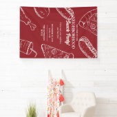 赤近所おもしろい食品スナックブロックパーティー 横断幕 (インサイチュ)