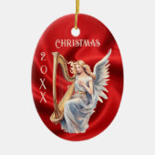 赤遊絹の天使の竪琴 セラミックオーナメント (正面)