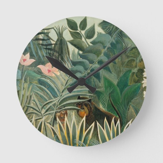 赤道のJungle 1909年(キャンバスの油) ラウンド壁時計 (正面)