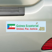 赤道ギニアの国旗と地図ステッカー バンパーステッカー (車上)