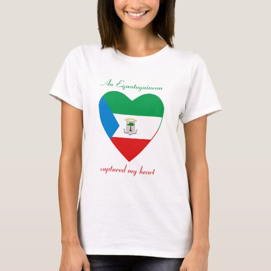 赤道ギニアの国旗スイートハートTシャツ Tシャツ (正面)