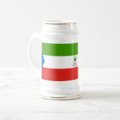 赤道ギニアの国旗 ビールジョッキ (正面左)