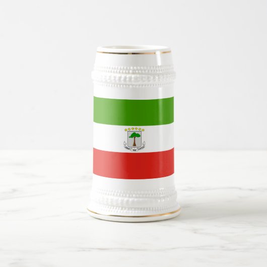 赤道ギニアの国旗 ビールジョッキ (中央)