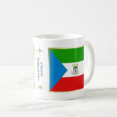 赤道ギニアの国旗+地図マグ コーヒーマグカップ (正面右)