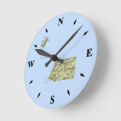 赤道ギニアの地図の時計 ラウンド壁時計 (傾斜)