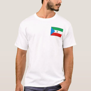 赤道ギニアの旗および地図のTシャツ Tシャツ