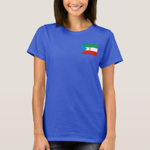 赤道ギニアの旗と地図のdkTシャツ Tシャツ