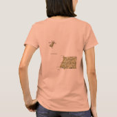 赤道ギニアの旗と地図のTシャツ Tシャツ (裏面)