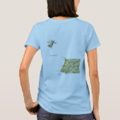 赤道ギニアの旗+地図+テキストTシャツ Tシャツ (裏面)