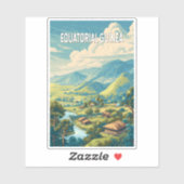 赤道ギニアイラストレーショントラベルアートヴィンテージ シール (シート)