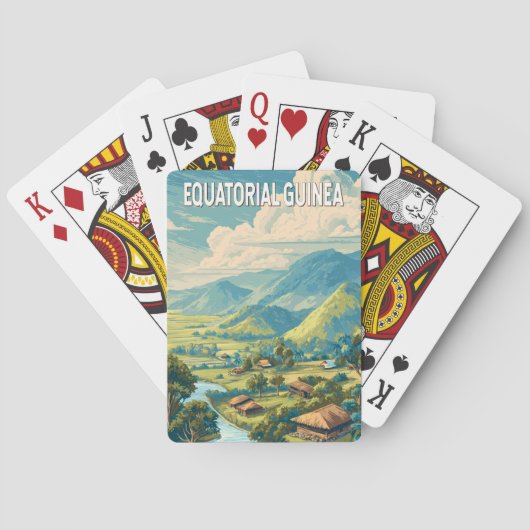赤道ギニアイラストレーショントラベルアートヴィンテージ トランプ (裏面)