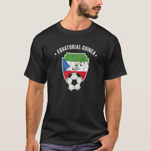 赤道ギニアサッカー国旗のサッカールーツプライド Tシャツ (正面)