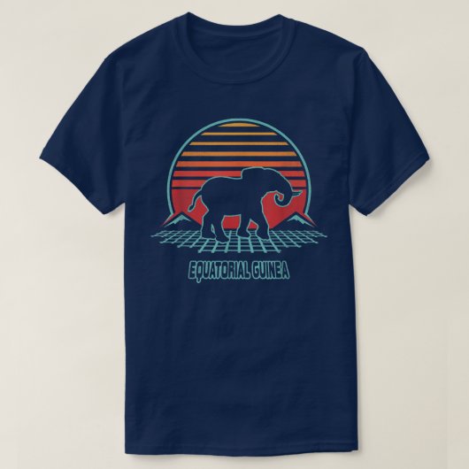 赤道ギニアレトロヴィンテージ80sスタイル tシャツ (デザイン正面)