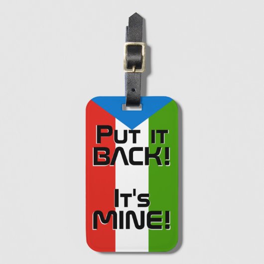 赤道ギニア国おもしろい旗 ラゲッジタグ (正面縦)