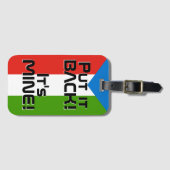 赤道ギニア国おもしろい旗 ラゲッジタグ (正面横)