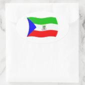 赤道ギニア国旗のシール 楕円形シール (バッグ)