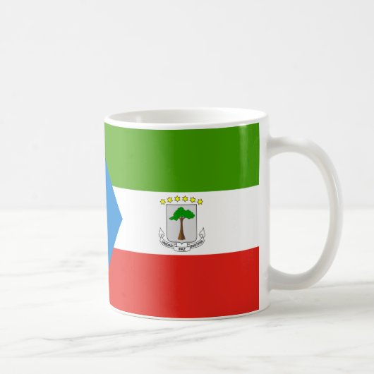 赤道ギニア国旗のセラミック製マグカップ コーヒーマグカップ (右)