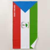 赤道ギニア国旗の壮麗な愛国心 ビーチタオル (正面)