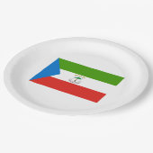 赤道ギニア国旗(アフリカ) ペーパープレート (アングル)