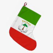 赤道ギニア国旗(アフリカ) ラージクリスマスストッキング (正面 (吊り時))