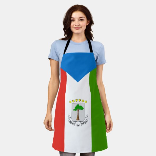赤道ギニア国旗 エプロン (着用した状態)