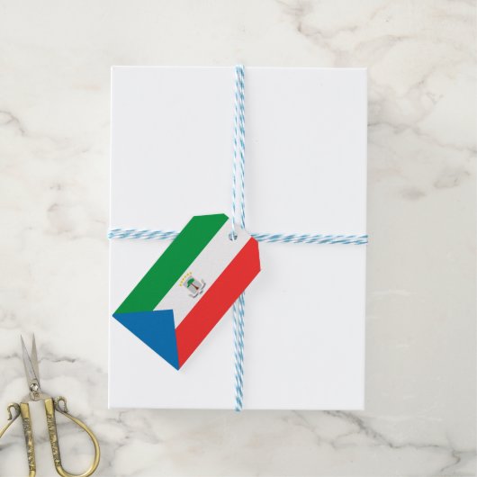 赤道ギニア国旗 ギフトタグ (より糸付き)