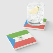 赤道ギニア国旗 ストーンコースター (横)