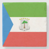 赤道ギニア国旗 ストーンコースター (正面)