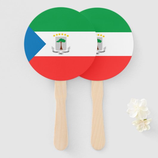 赤道ギニア国旗 ハンドファン (正面&裏面)