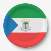 赤道ギニア国旗 ペーパープレート (正面)