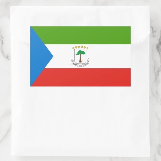 赤道ギニア国旗、赤道ギニア国旗 長方形シール (バッグ)