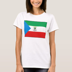 赤道ギニア国旗Xの地図Tシャツ Tシャツ