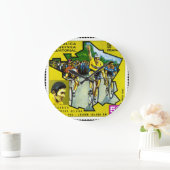 赤道ギニア環礁の歴史的スタンプ ラージ壁時計 (ホーム)