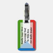 赤道ギニア簡単ID個人国旗 ラゲッジタグ (裏面縦)